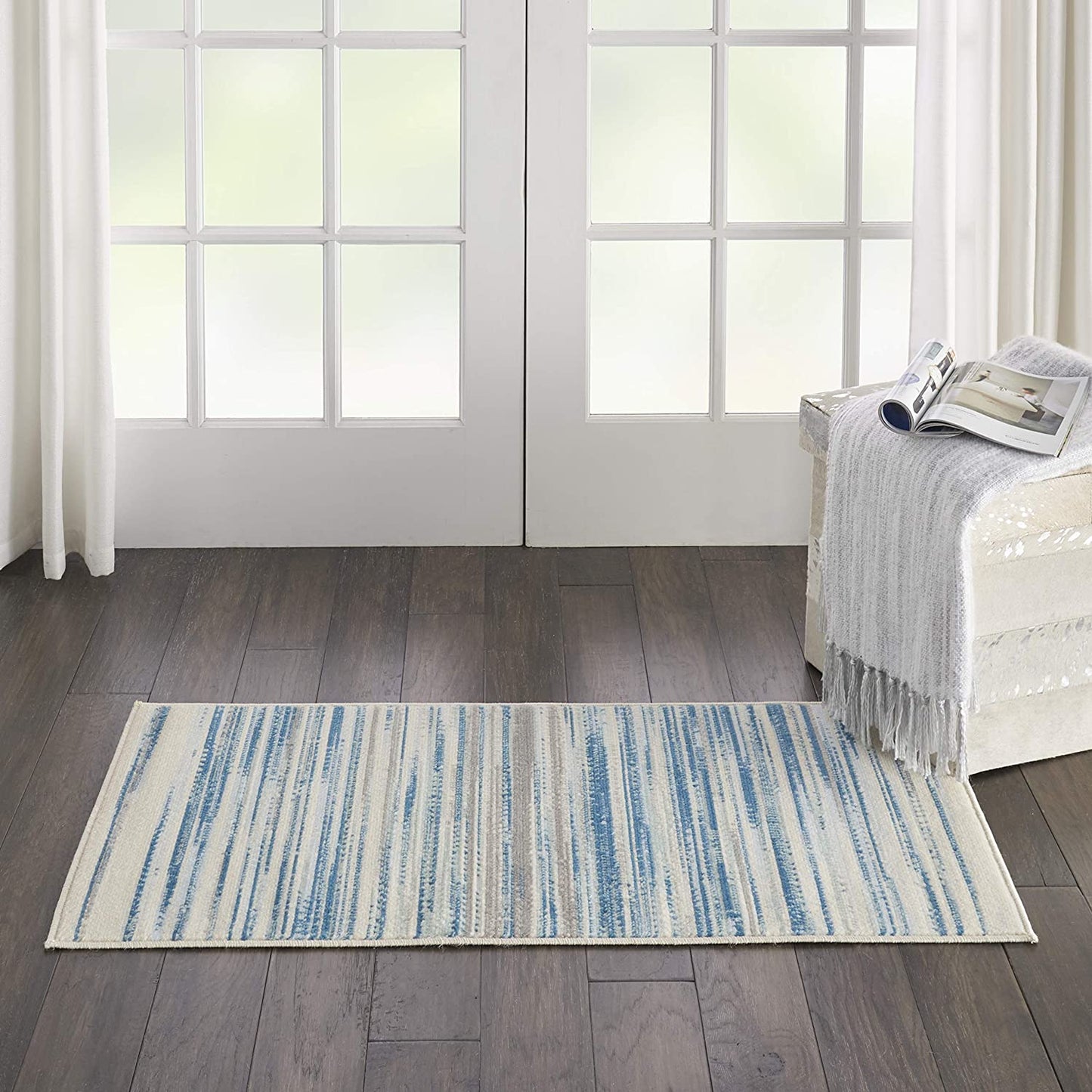 Modern Coastal Blue Area Rug