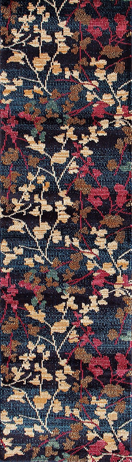 Floral Navy Purple Area Rugs