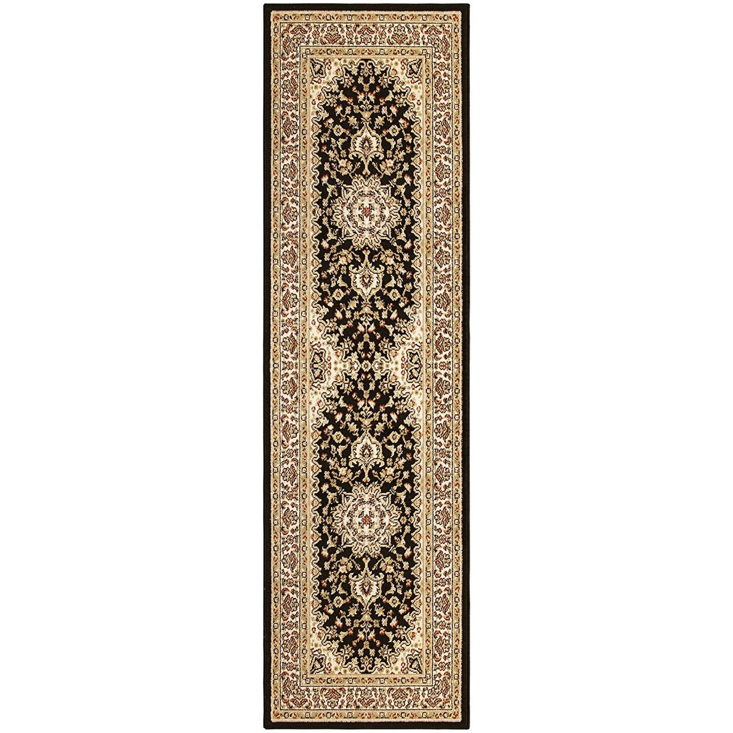 Traditional Design Red Black Area Rug