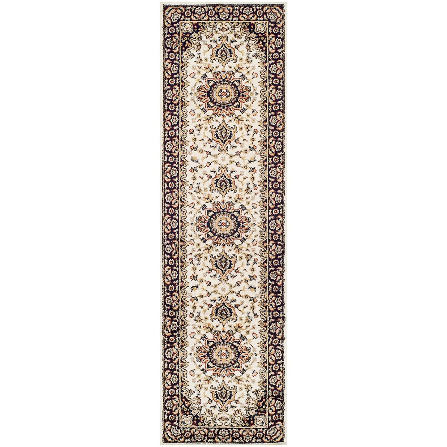 Traditional Design Ivory/Red Area Rug