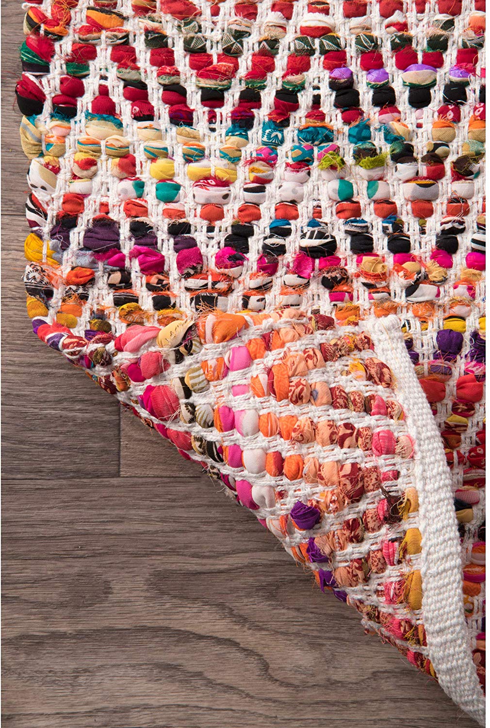 Handwoven Chevron Pattern Soft Magenta Texture Area Rug