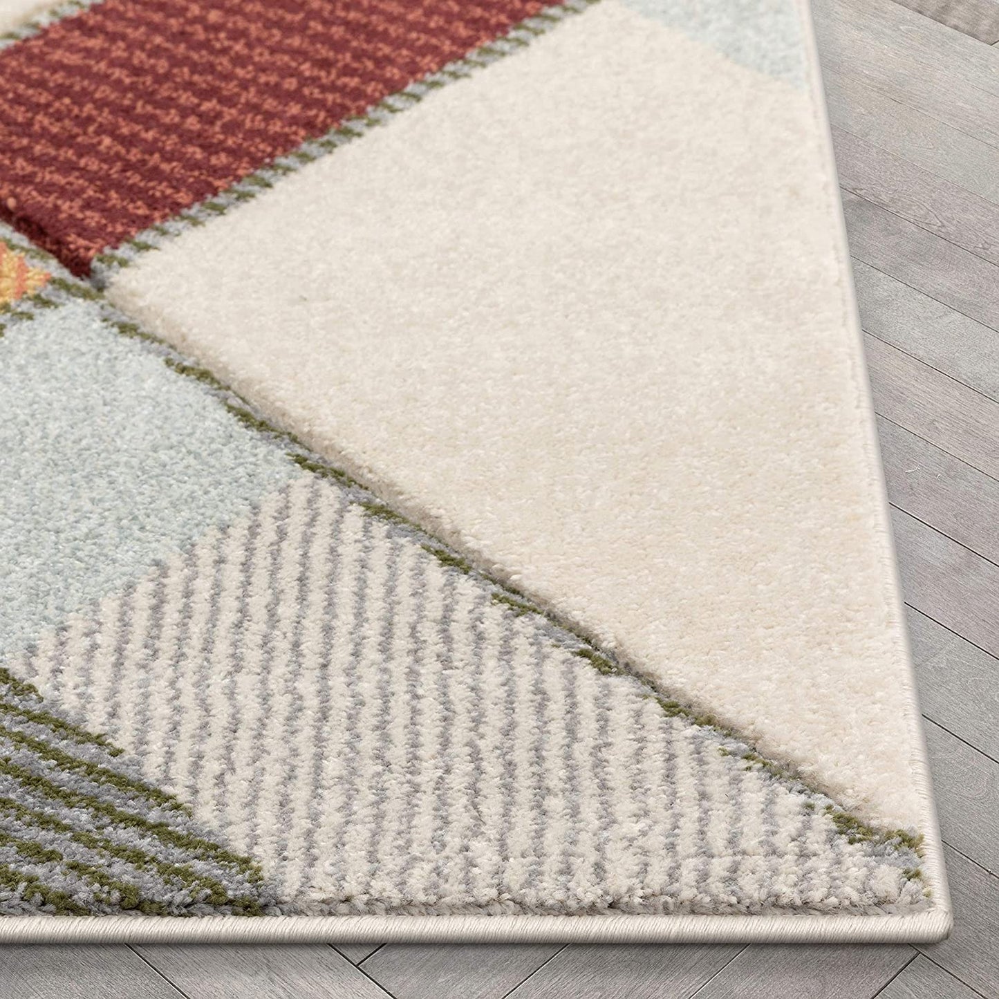 Multi Modern Geometric Diamonds Pattern Area Rug