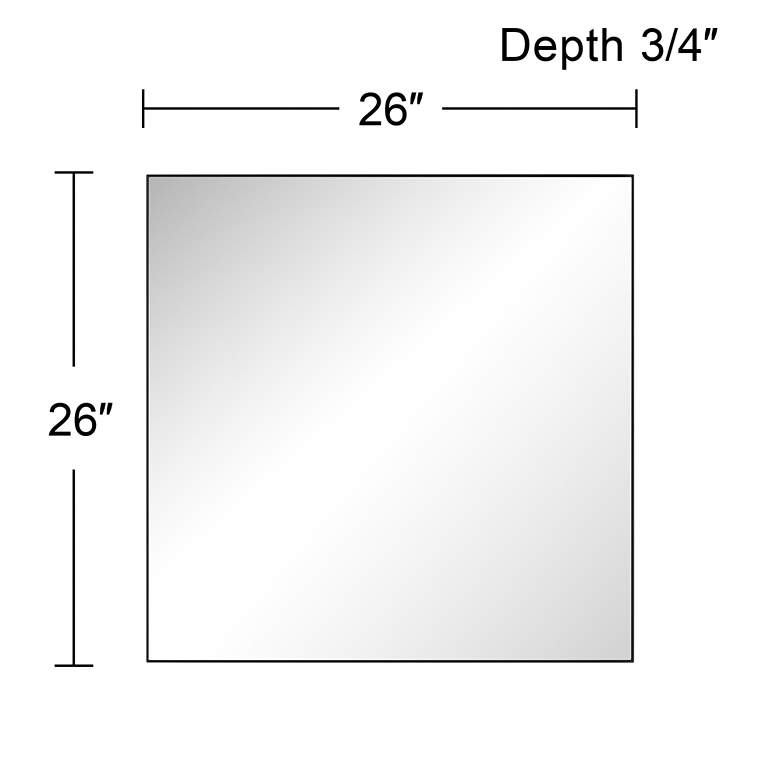 Aryn Matte Black Metal 26" Square Wall Mirror