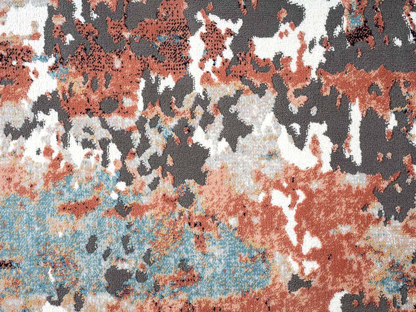 Contemporary Distressed Colorful Rust & Orange Area Rug