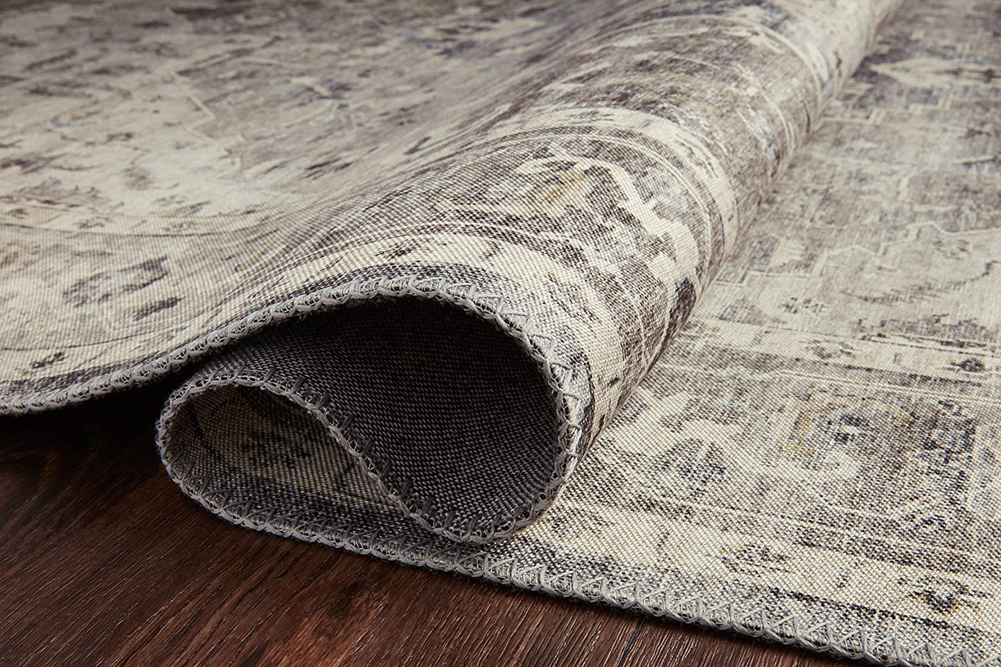 Hathaway Collection Steel / Ivory, Traditional Soft Area Rug
