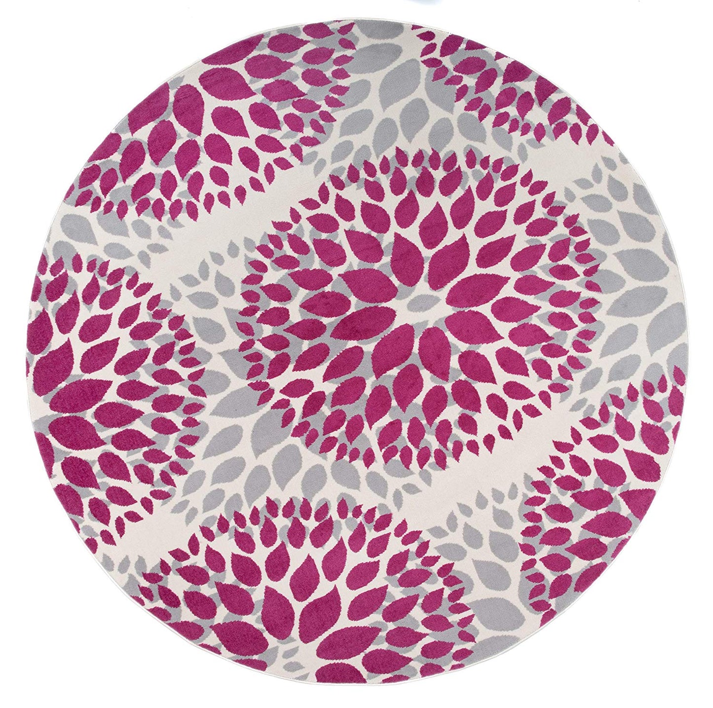 Floral Pink Gray Area Rugs