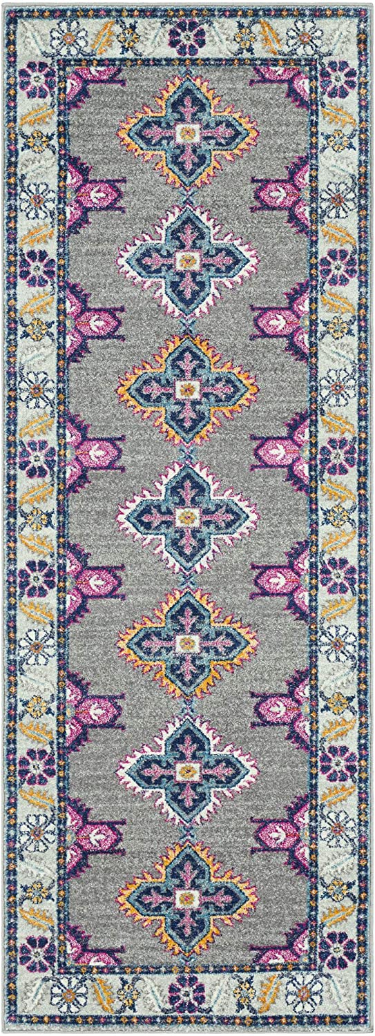 Dark Blue and Teal Updated Traditional Soft Area Rug