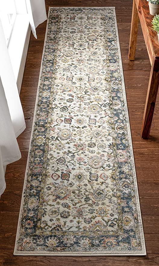 Corinne Ivory Classic Floral Oriental Pattern Area Rug