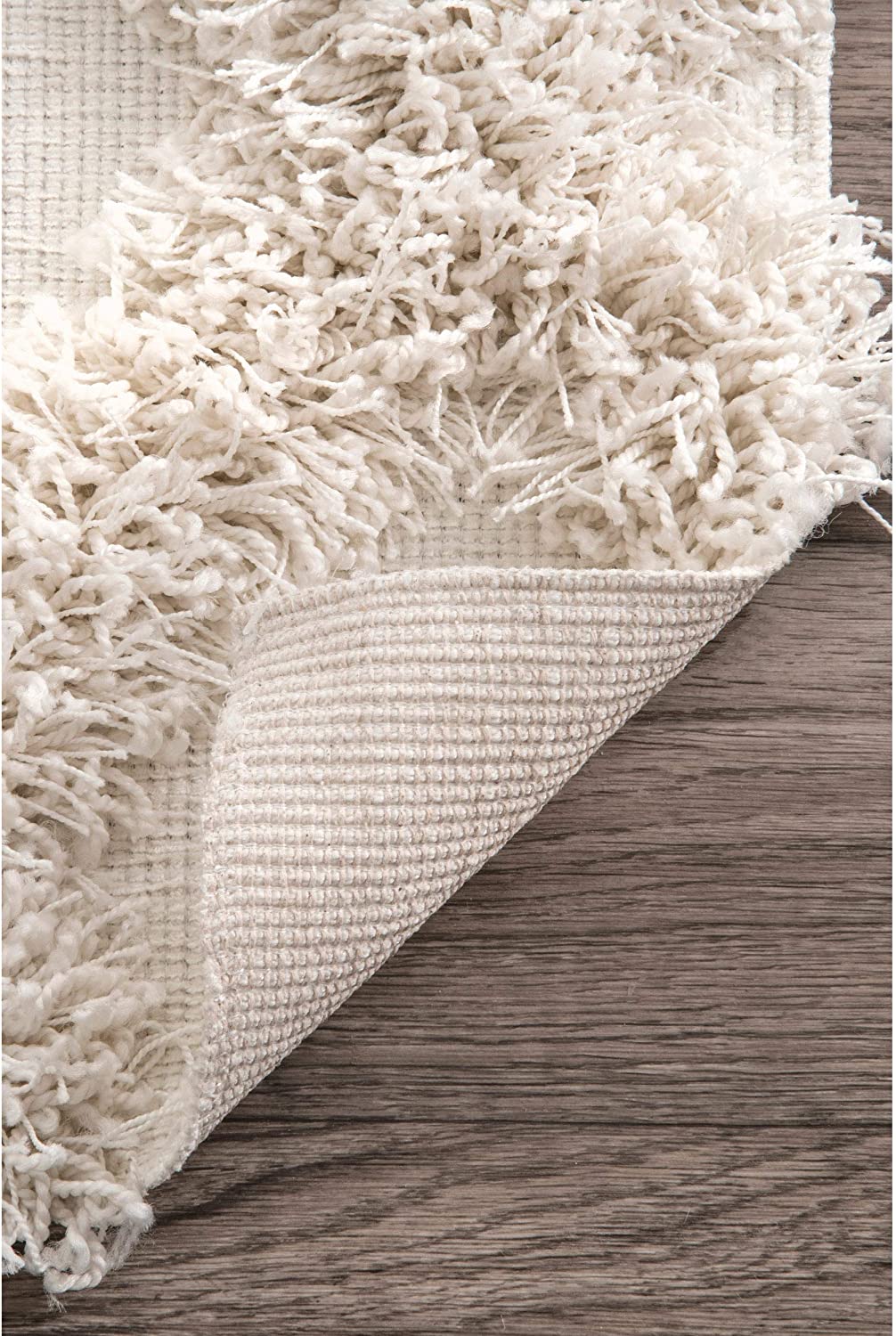Diamond Trellis Shag Area Rug, Ivory