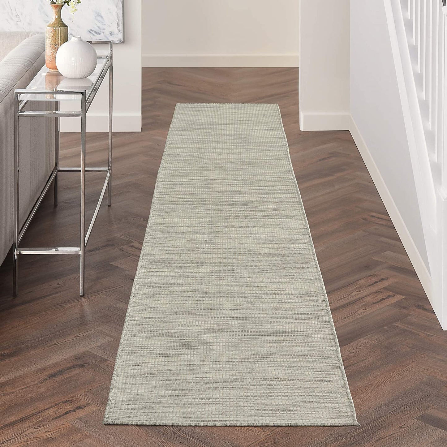 Positano Flat-Weave Indoor/Outdoor Light Grey Area Rug