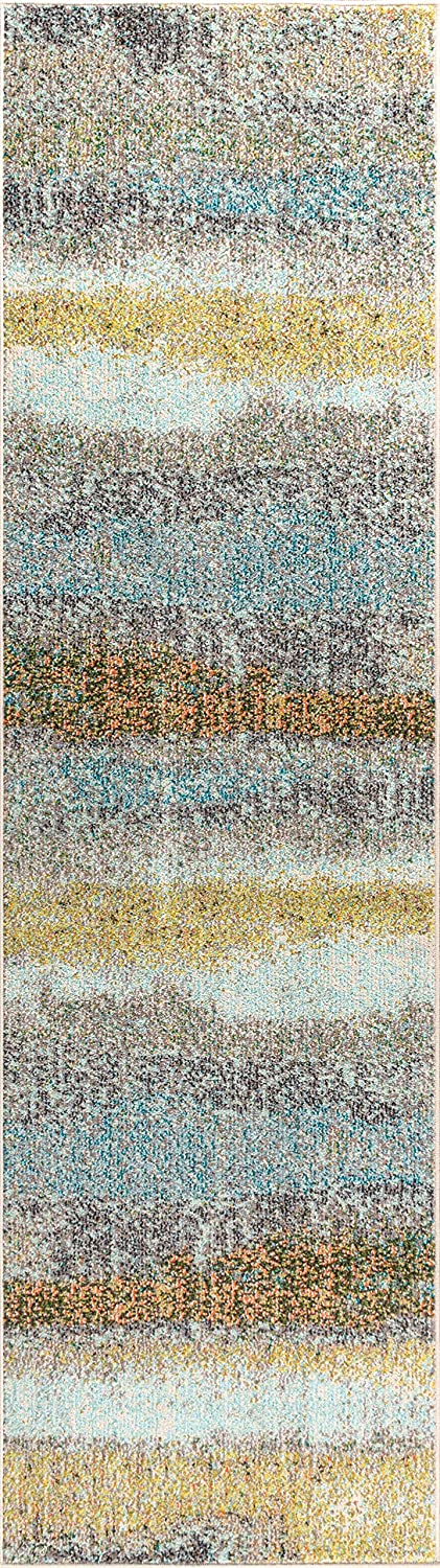 Contemporary Modern Abstract Vintage Cream/Yellow Rug