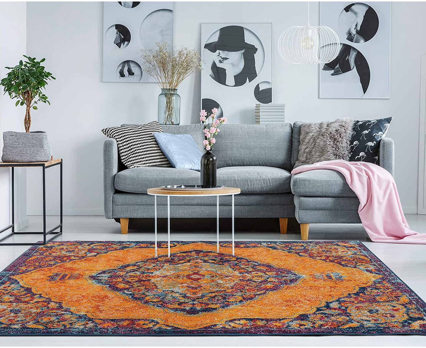 Medallilon Area Rug Orange