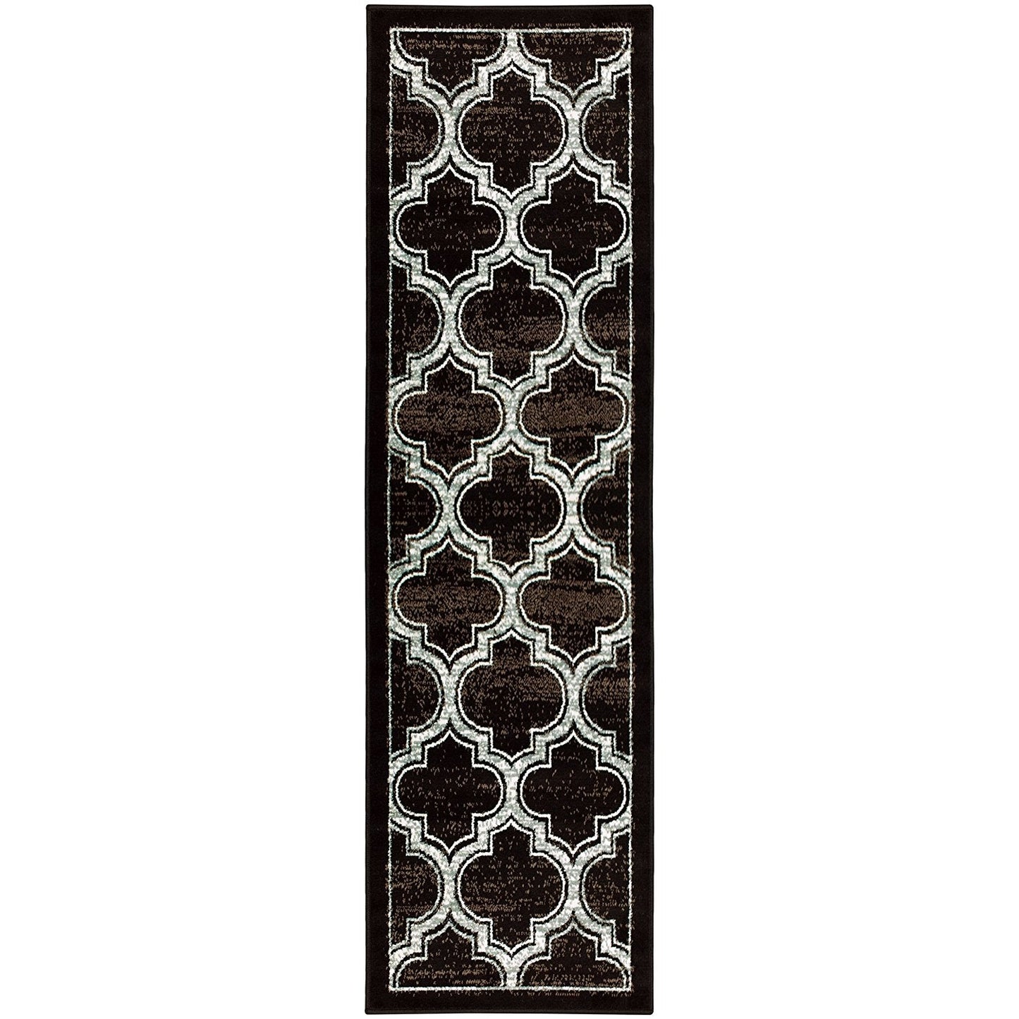 Trellis Black Ivory Grey/Gray Area Rug