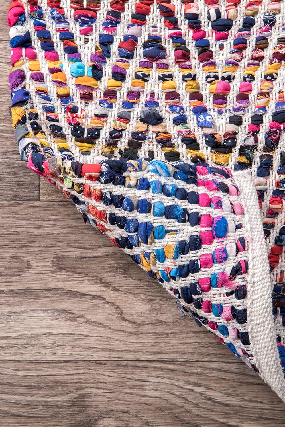 Handwoven Chevron Pattern Soft Indigo Texture Area Rug