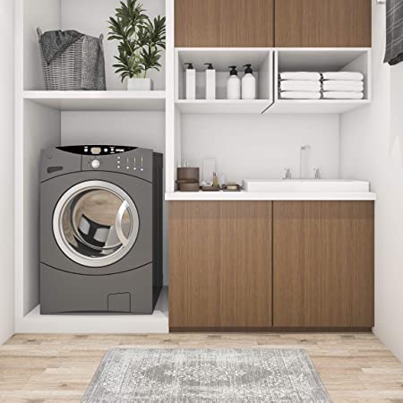 Rugshop Distressed Traditional Vintage Design Anti Fatigue Standing Mat 18" x 30" Gray