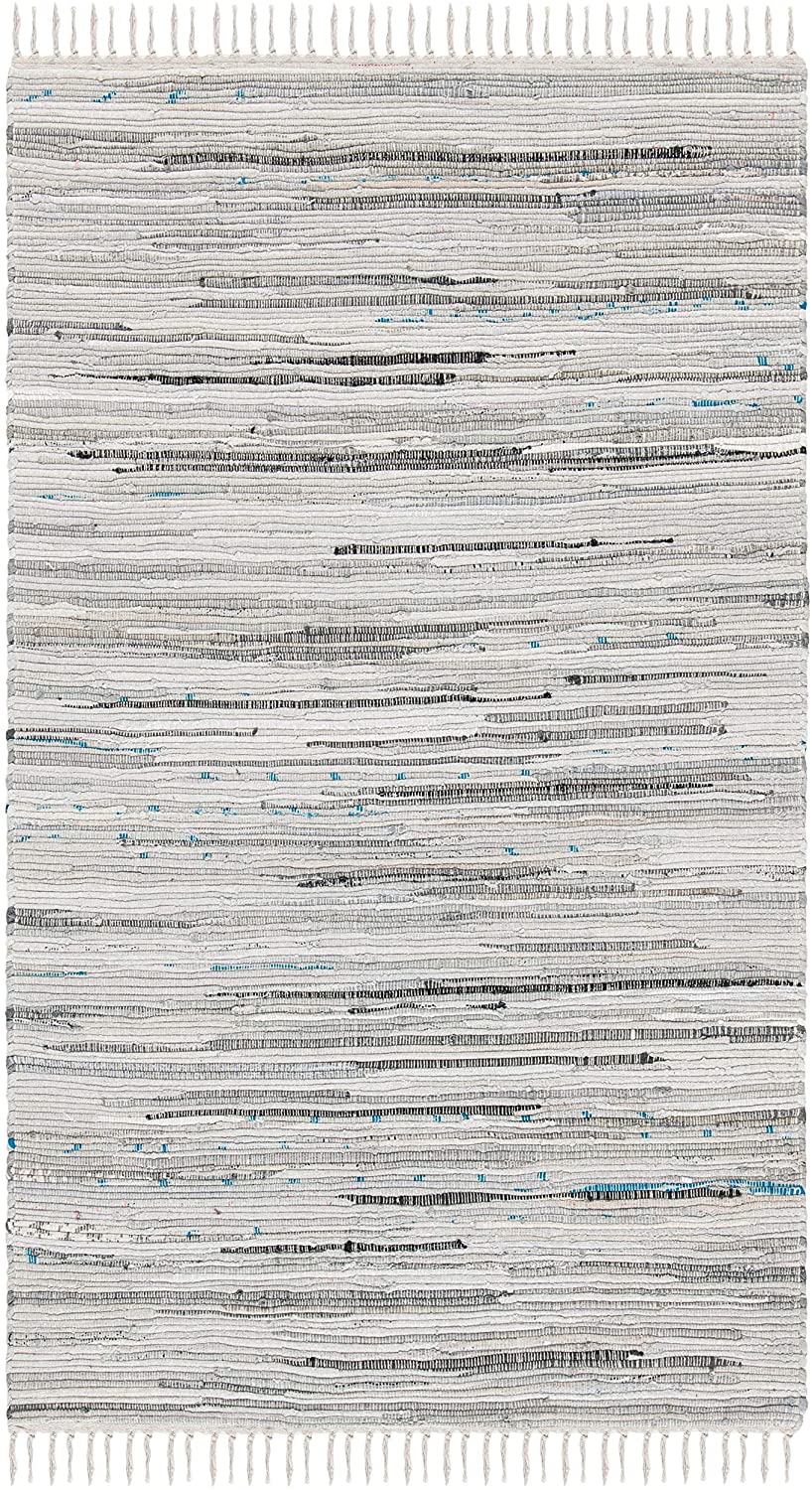 Hand Woven Grey Cotton Area Rug