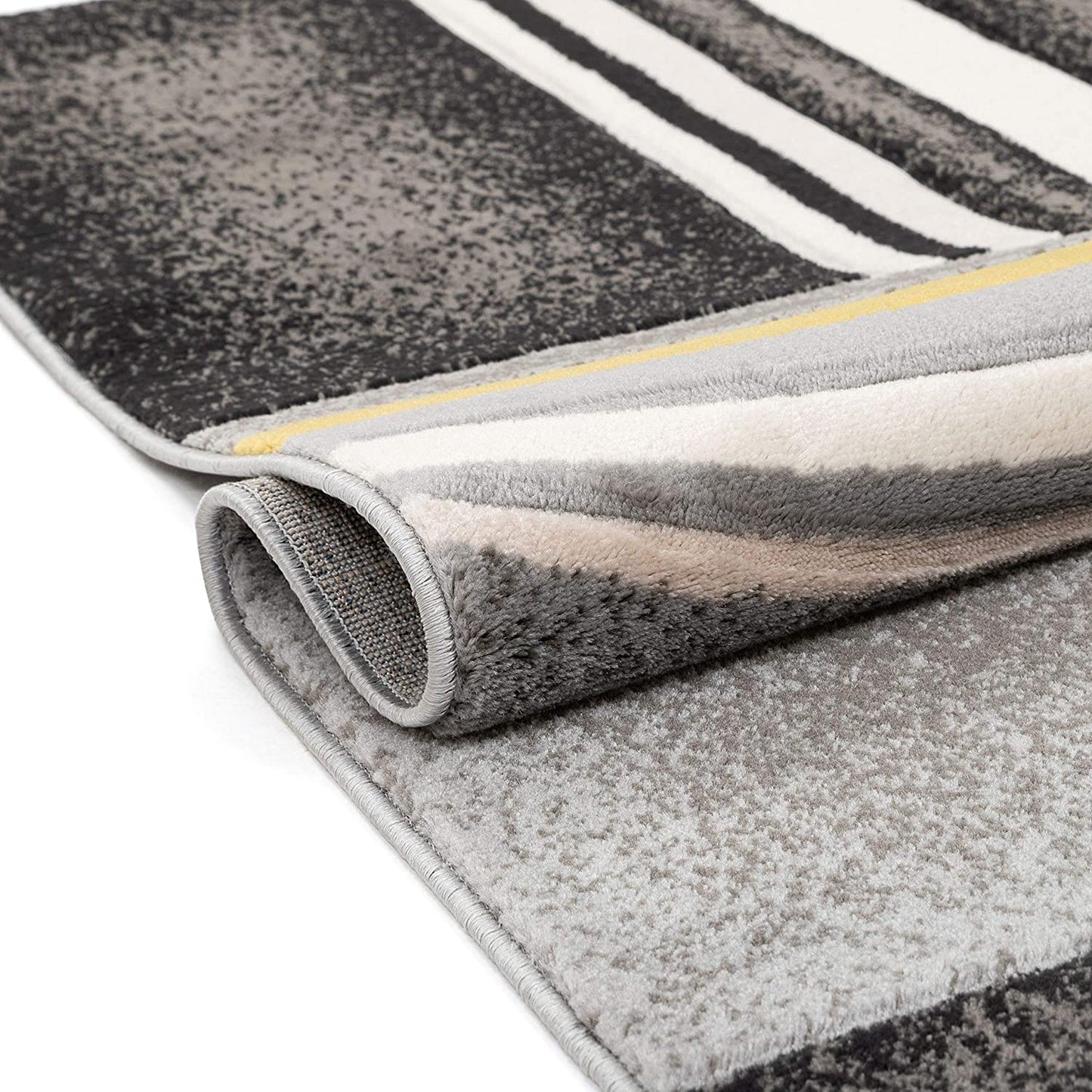 Good Vibes Belle Gold Modern Abstract Geometric 3D Textured Area Rug
