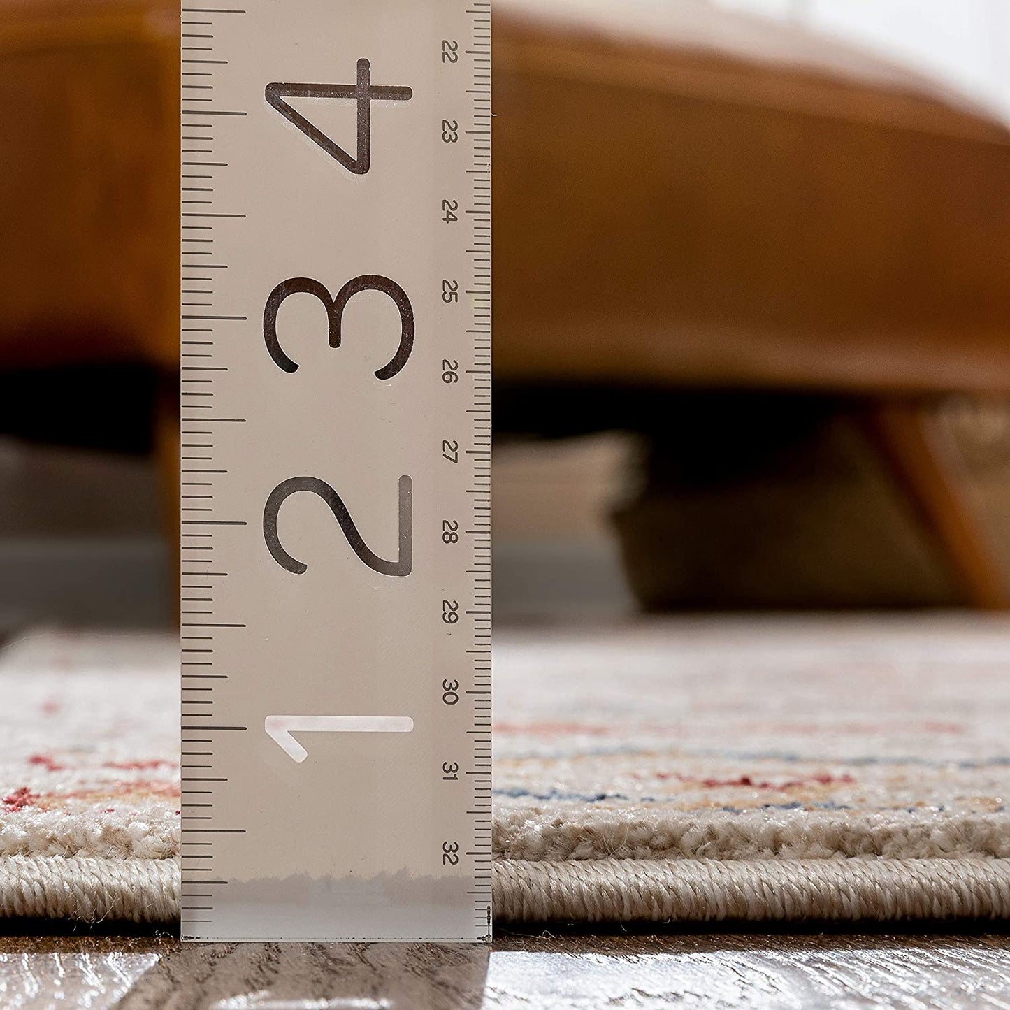 Red Vintage Stripes Pattern Area Rug