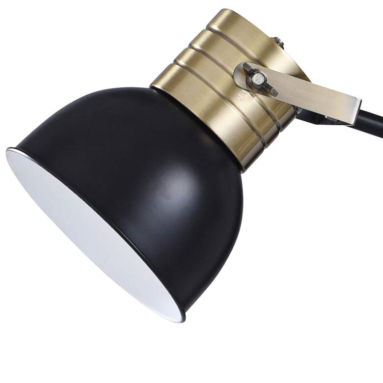 Elmsdale Matte Black and Brushed Brass Adjustable Desk Lamp