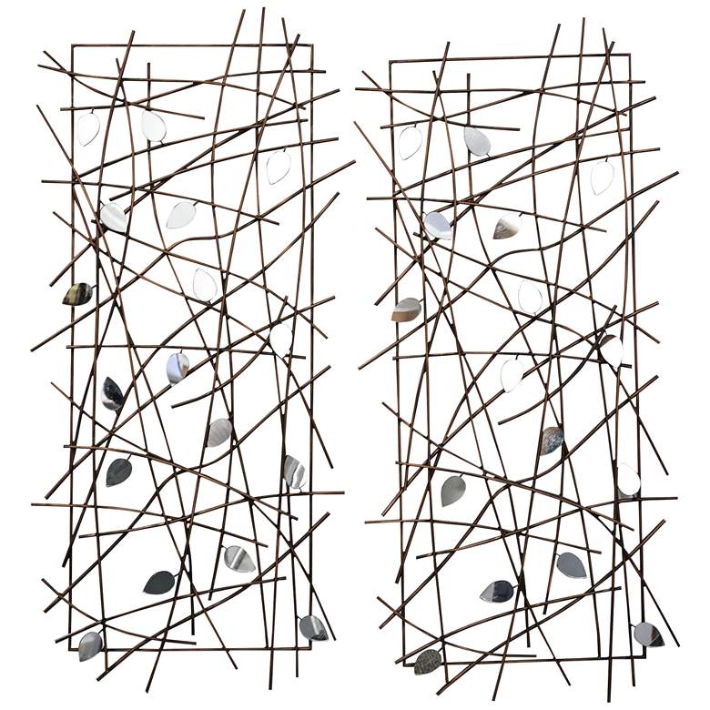 Limbed Reflection 38" High 2-Piece Metal Wall Art Set