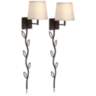 Lanett Brushed Nickel Swing Arm Modern Plug-In Wall Lamps Set of 2