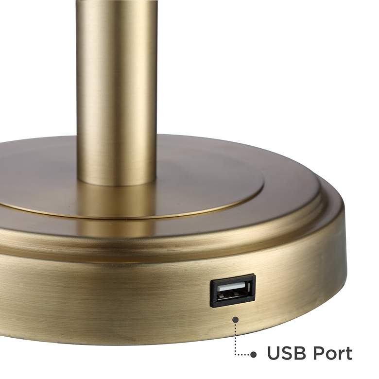 Camile Brass USB Table Lamps Set of 2