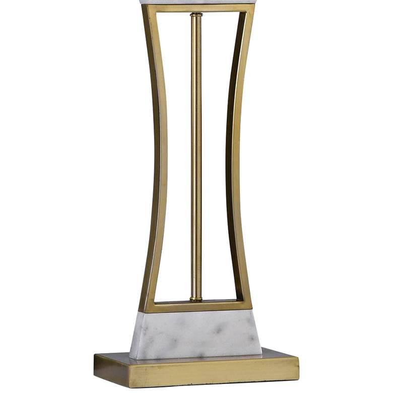 Cecco Antiqued Brass Metal and Natural Marble Table Lamp