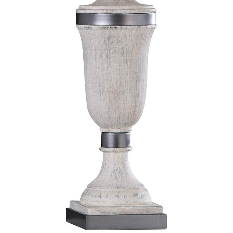 Cinder Ford Antiqued White and Brushed Steel Urn Table Lamp