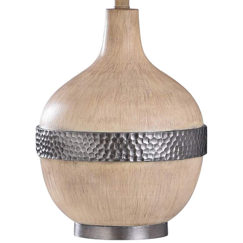 Haverhill Antique Ivory and Hammered Lead Metal Table Lamp