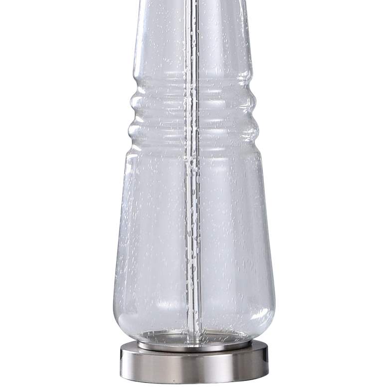 Sanna Clear Seeded Glass and Brushed Steel Table Lamp