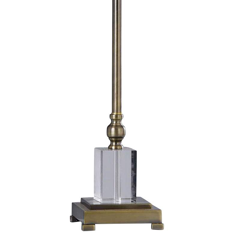 Matlock Old Brass Metal and Clear Crystal Buffet Table Lamp
