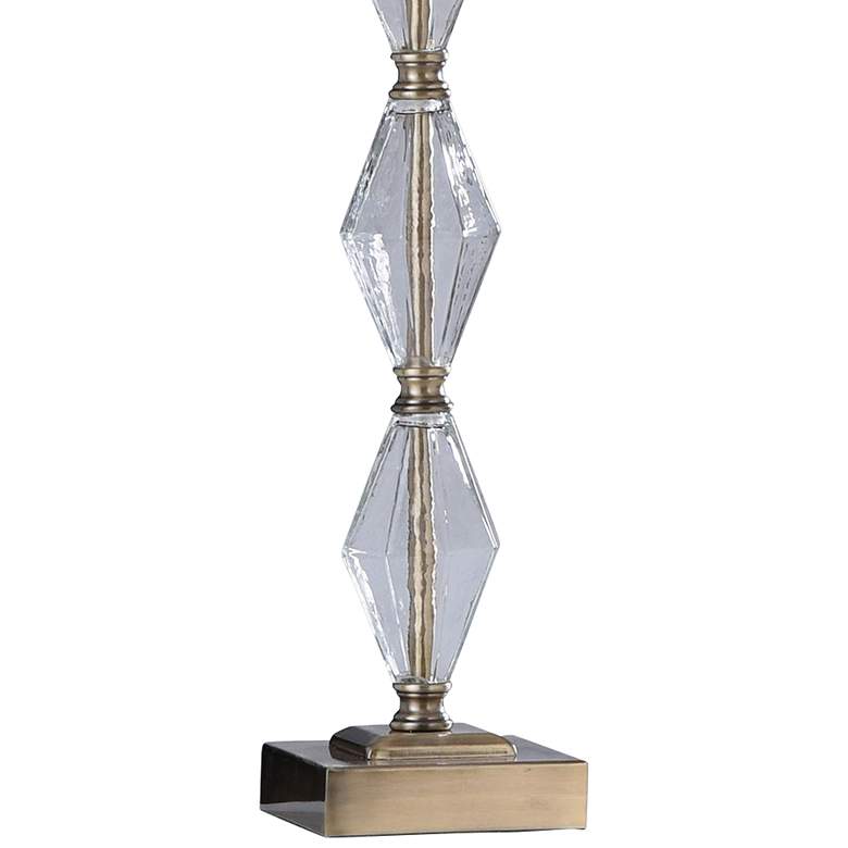 Adeline Old Brass Metal and Seeded Glass Buffet Table Lamp