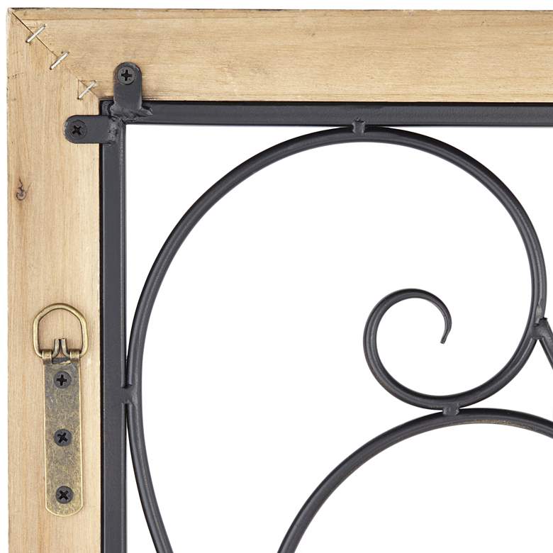 Black and Distressed Wood 36 3/4 x 57" High Filigree Screen Wall Art