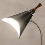 Draper Brushed Steel and Painted Black Gooseneck Desk Lamp
