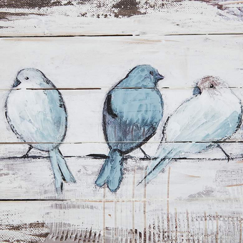 Perched Birds 30" Wide Wood Wall Art