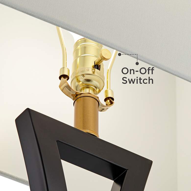 Black Metal Table Lamps Set of 2 with USB Port
