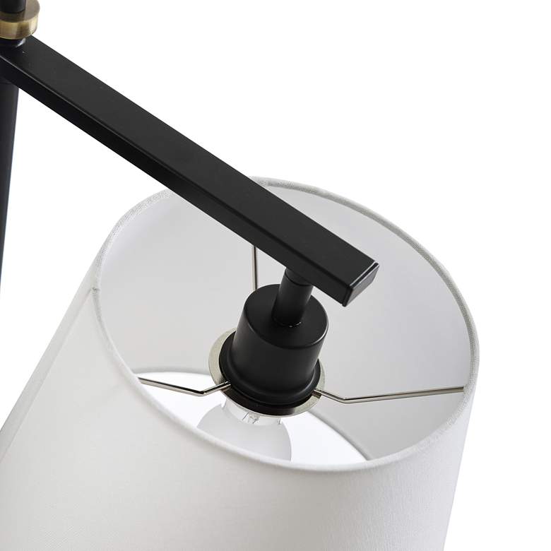 Waterbury Black Steel Task Desk Lamp with Gold Accents