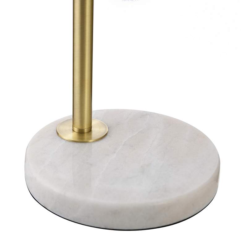 Clarke Brass Metal and White Marble Desk Lamp