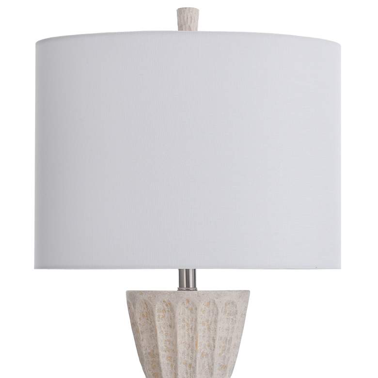 Cheshire Ivory Hammered Texture Molded Pedestal Table Lamp