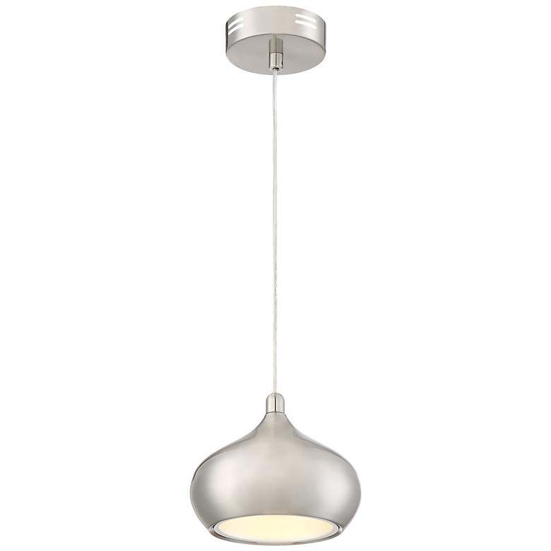 Possini Euro Holland 7 1/2"W Satin Nickel LED Mini Pendant