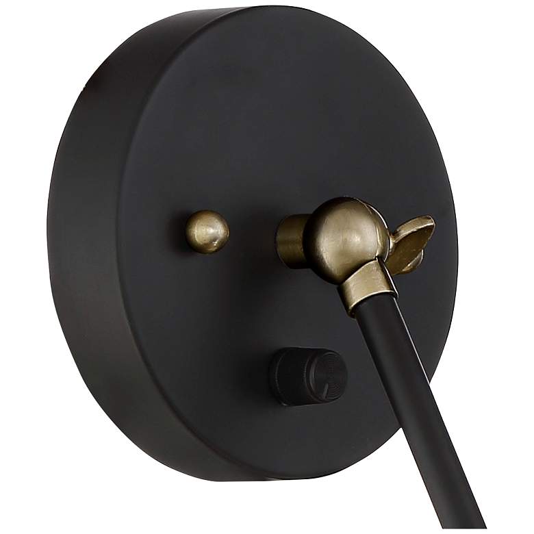 Wray Black Antique Brass Adjustable Desk Lamp with USB Port