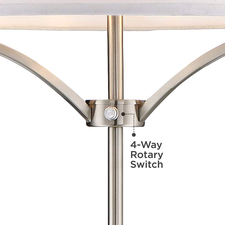 Avery Black and Brushed Nickel Column 2-Light Floor Lamp