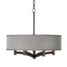 Sesame Faux Silk Ava 6-Light Bronze Pendant Chandelier