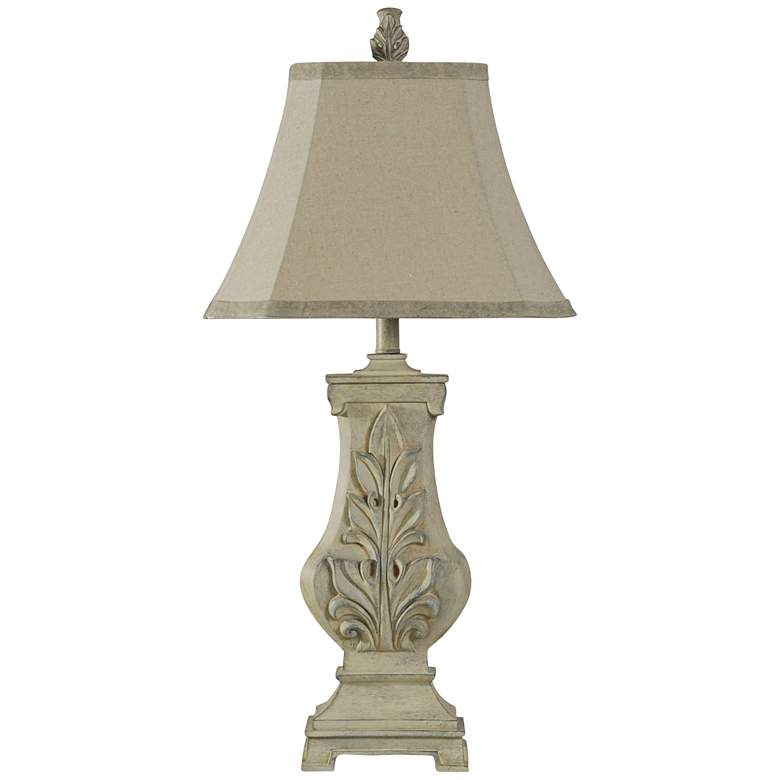 Acanthus Grotto Weathered Cream Sculpted Table Lamp