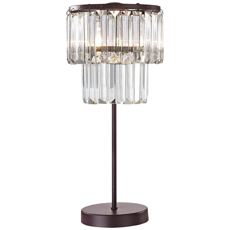 Antoinette Bronze and Clear 18" High Crystal Table Lamp