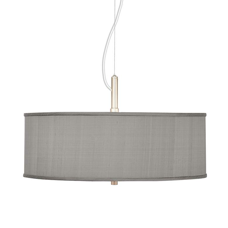 Textured Faux Silk 20" Wide Pendant Chandelier