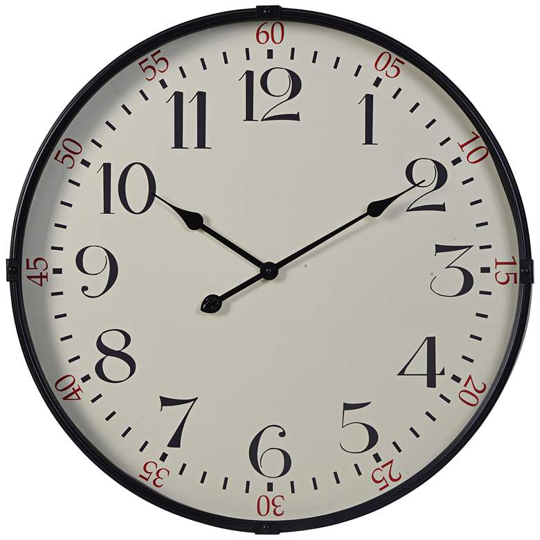 Cooper Classics Morton Black 28" Round Wall Clock