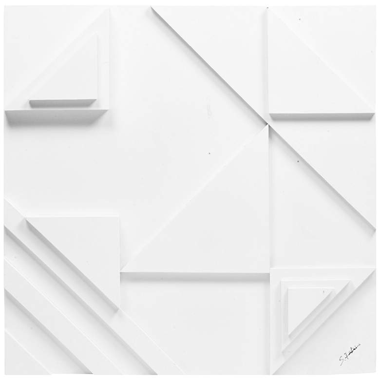 Vector I 24" Square White Geometric Modern Wall Art