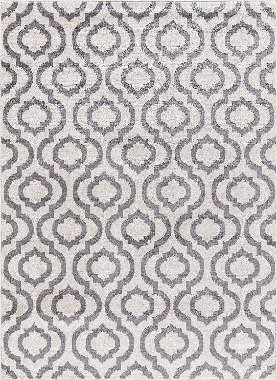 Trellis Design Ivory/Gray Area Rugs