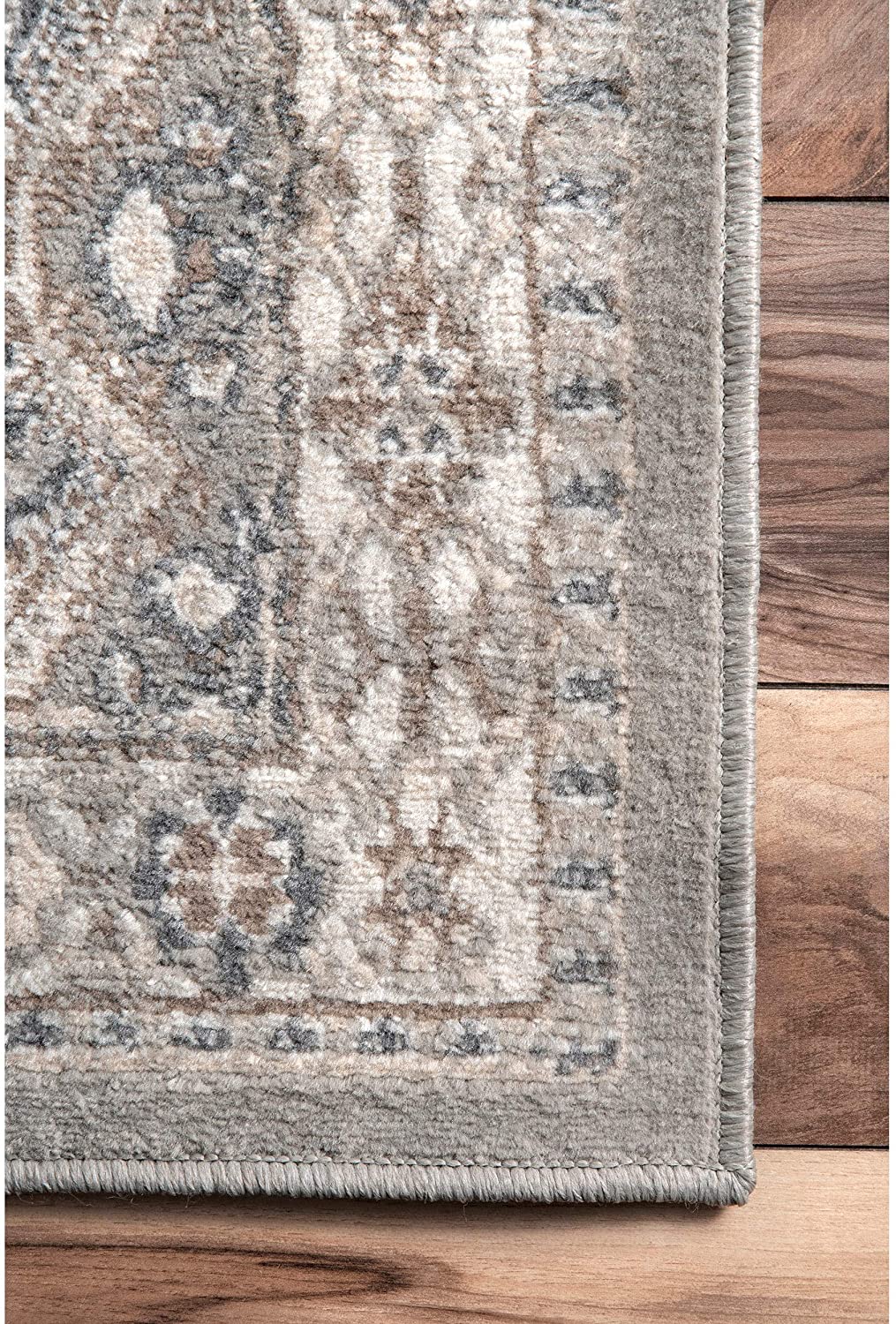 Becca Vintage Tile Area Rug, Grey